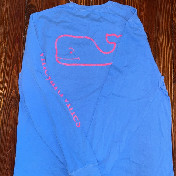 Vineyard Vines LS pocket T-Shirt Regatta Blue/Pink - Picture 4 of 5